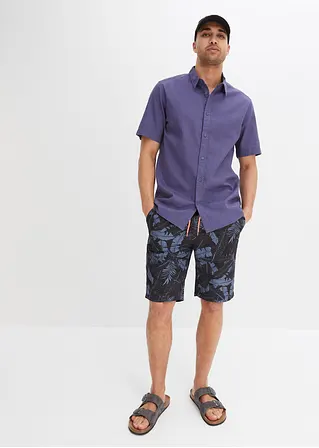 Bonprix Sommerlich Bedruckte Strand-Bermuda - Schwarz - Herren