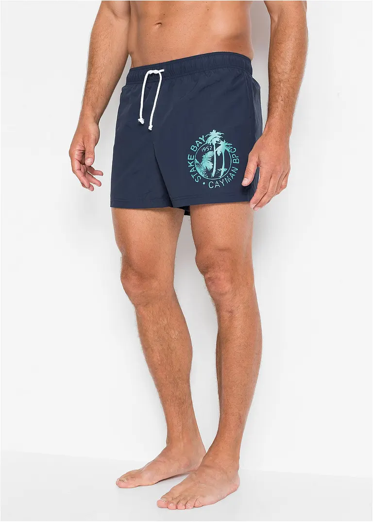 Bonprix Sommerliche Badeshorts Mit Einer Tasche Hinten. - Blau