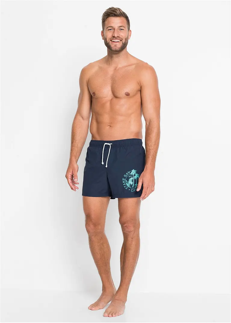Bonprix Sommerliche Badeshorts Mit Einer Tasche Hinten. - Blau