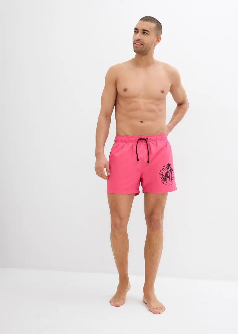 Bonprix Sommerliche Badeshorts Mit Einer Tasche Hinten. - Pink