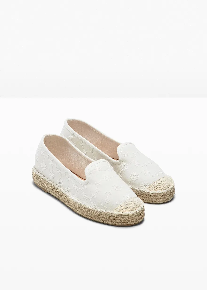 Bonprix Sommerliche Espadrille Mit Blumenstickerei - Beige