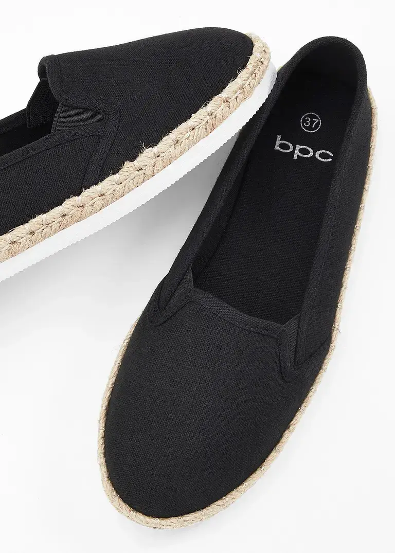 Bonprix Sommerliche Espadrille Mit Leichter Laufsohle - Schwarz