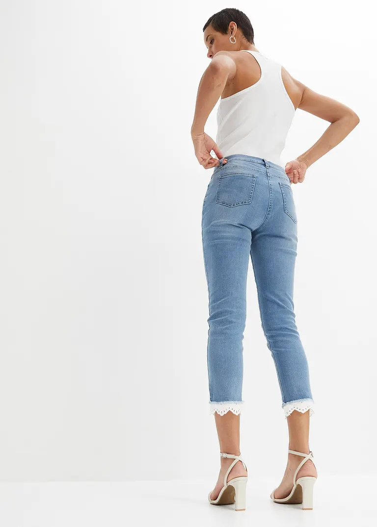 Bonprix Sommerliche Hose Mit Verzierung Am Saum - Blau - Damen