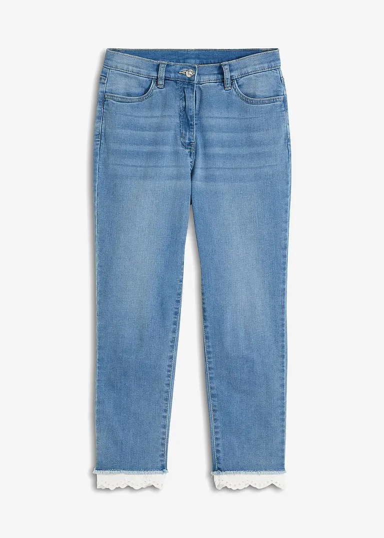 bonprix Sommerliche Hose mit Verzierung am Saum - blau - Damen