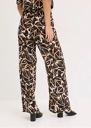 Bonprix Sommerliche Palazzo-Hose In Leinen-Optik Mit Gummibund - Braun