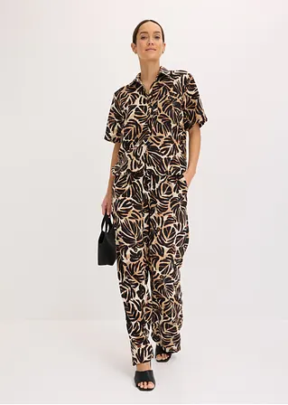 Bonprix Sommerliche Palazzo-Hose In Leinen-Optik Mit Gummibund - Braun