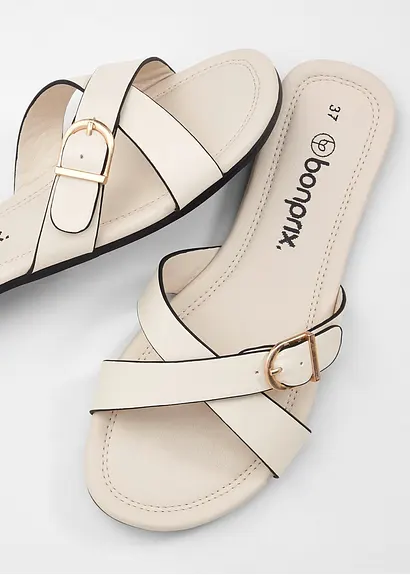 Bonprix Sommerliche Pantolette Mit Dekorativer Schnalle - Beige