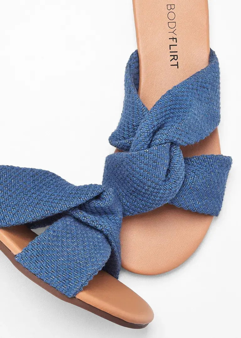 Bonprix Sommerliche Pantolette Mit Knotendetail - Blau - Damen