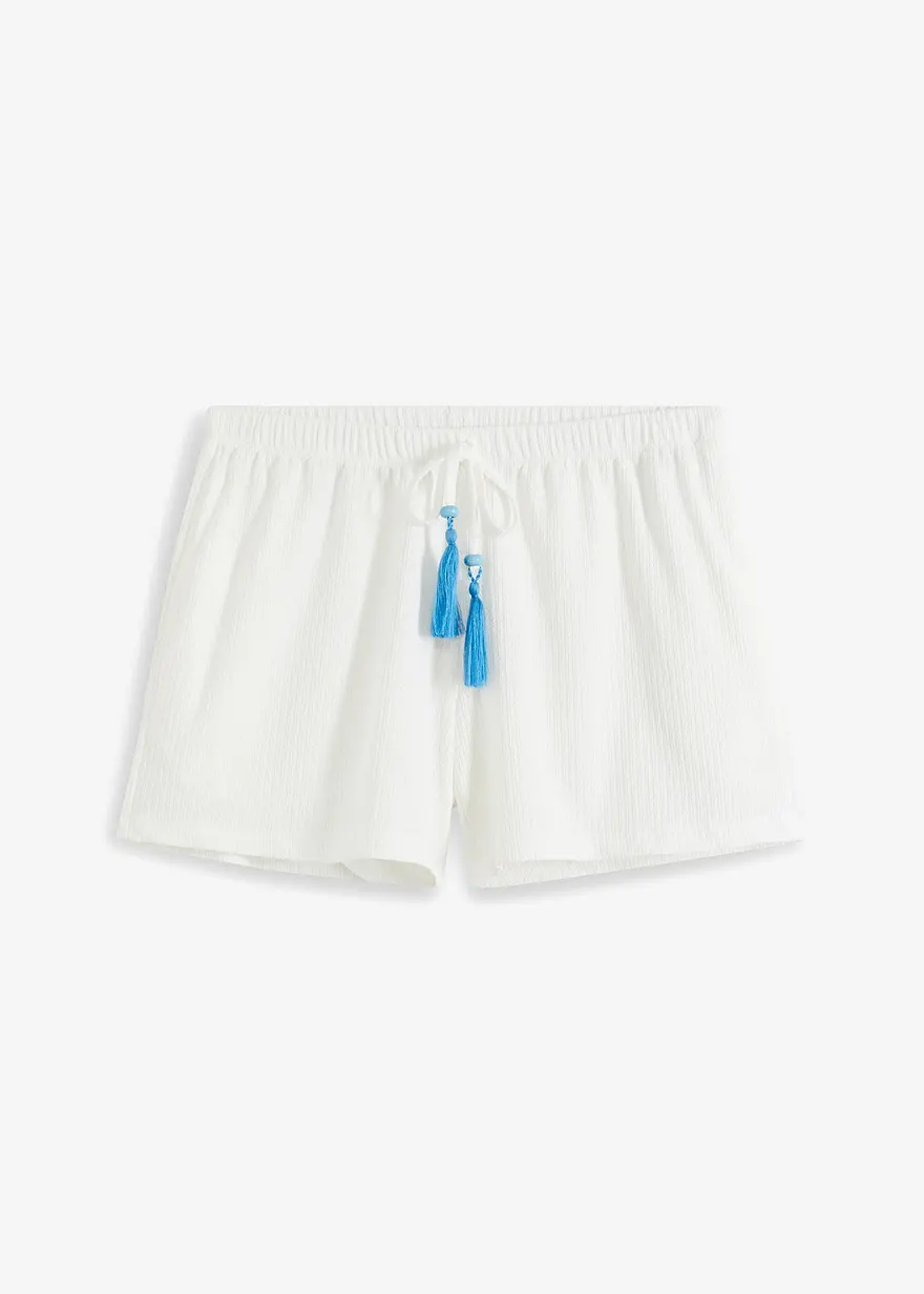 bonprix sommerliche Shorts mit dekorativen Quasten und Bindebändern am Bund