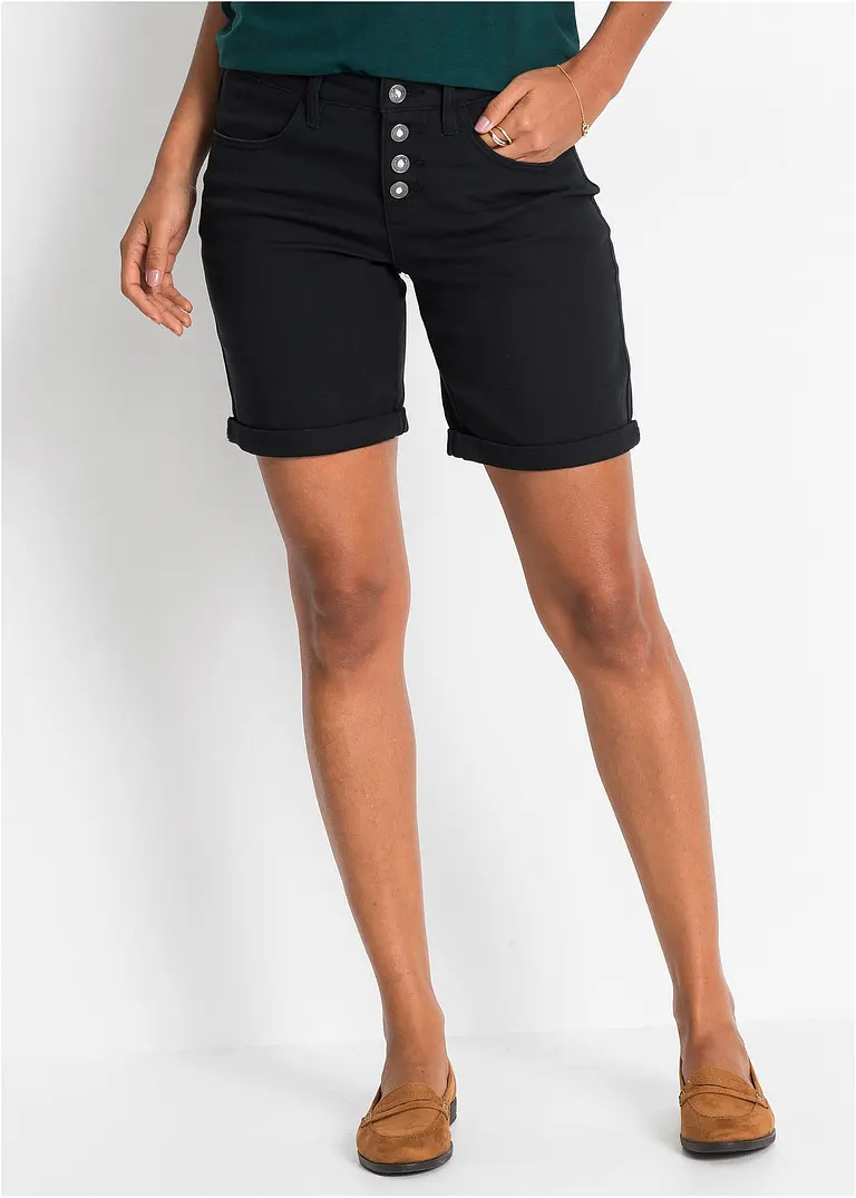 Bonprix Sommerliche Stretch-Bermuda Mit Attraktiver Knopfleiste. - Damen