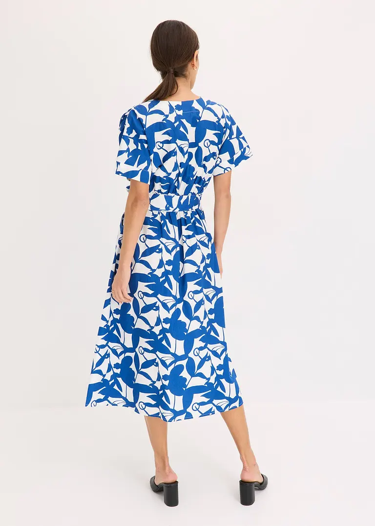 Bonprix Sommerliches Bedrucktes Kleid Mit Knopfleiste - Blau