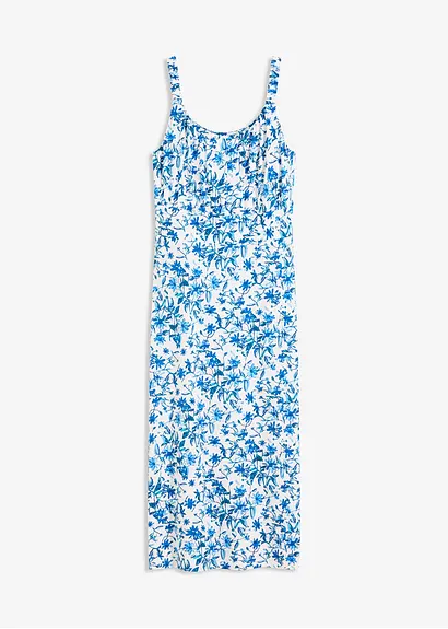 bonprix Sommerliches Blumenkleid mit dünnen Trägern - weiß bonprix Sommerliches Blumenkleid mit dünnen Trägern - weiß