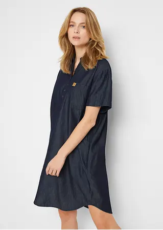 Bonprix Sommerliches Jeanskleid Mit Kurzen Ärmeln. - Blau