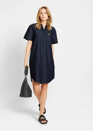 Bonprix Sommerliches Jeanskleid Mit Kurzen Ärmeln. - Blau