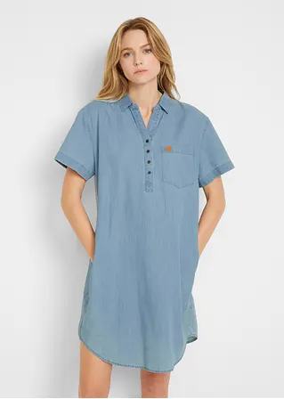 Bonprix Sommerliches Jeanskleid Mit Kurzen Ärmeln. - Blau