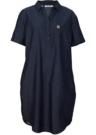 bonprix Sommerliches Jeanskleid mit kurzen Ärmeln. - blau