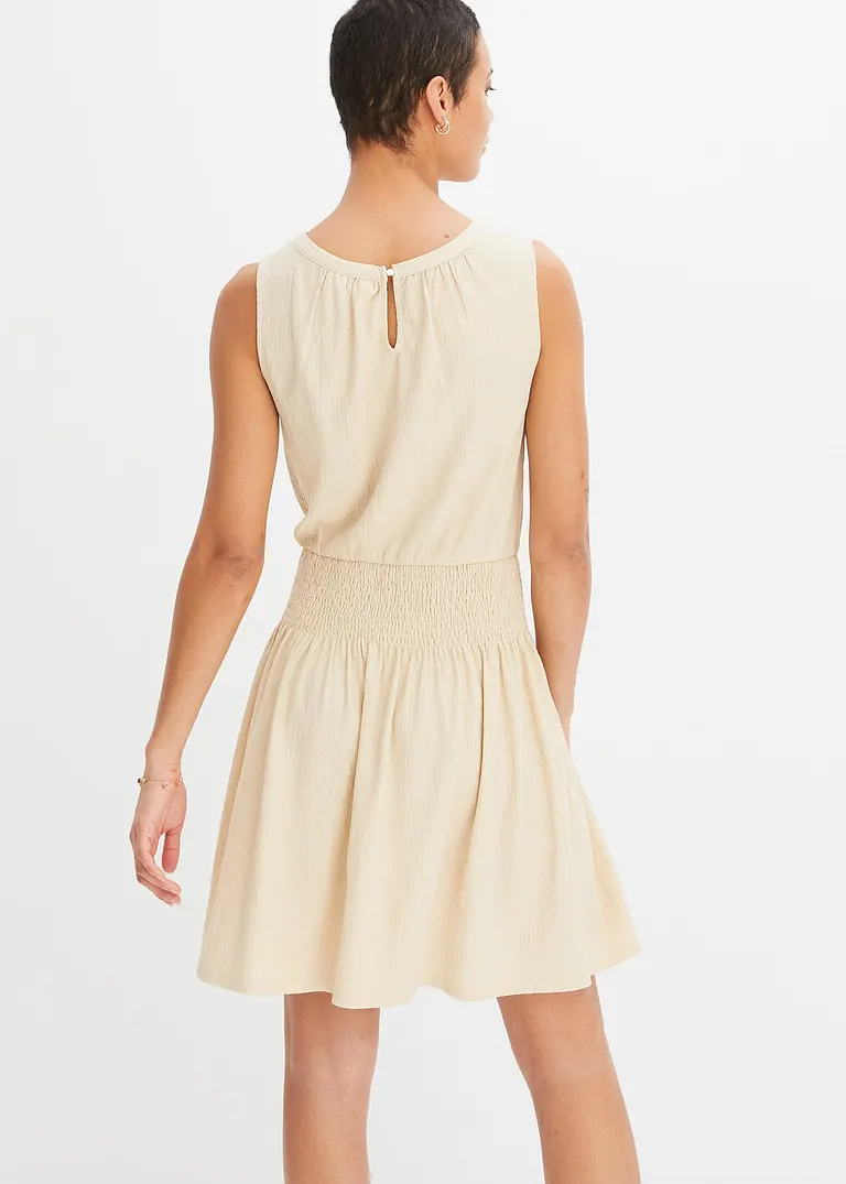 Bonprix Sommerliches Kleid Mit Betonung Auf Der Hüfte - Beige