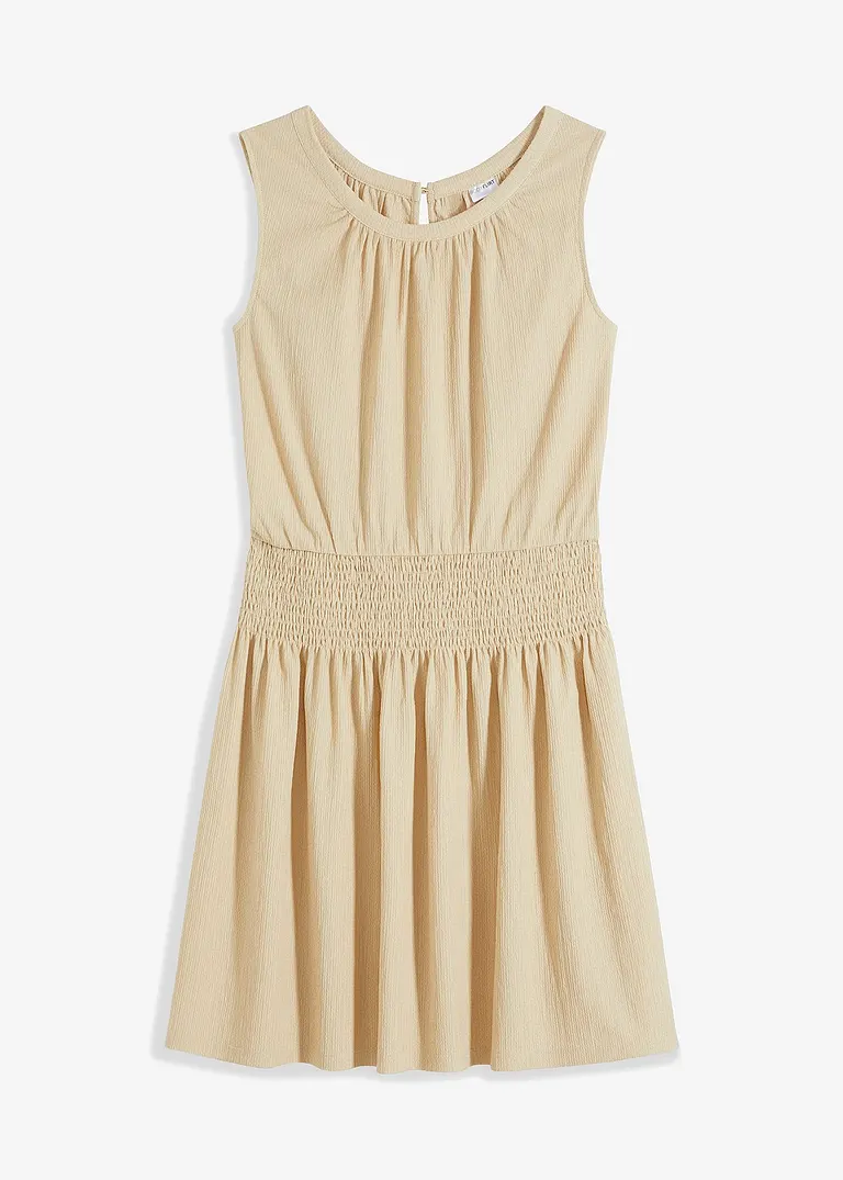 bonprix Sommerliches Kleid mit Betonung auf der Hüfte - beige