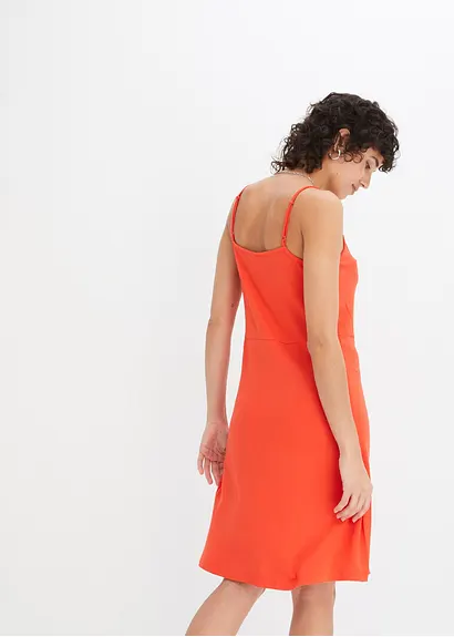 Bonprix Sommerliches Kleid Mit Figur Schmeichelndem Knoten - Rot - Damen