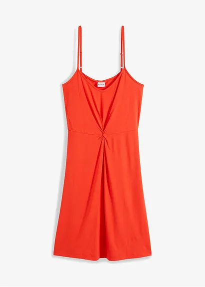 bonprix Sommerliches Kleid mit Figur schmeichelndem Knoten - rot - Damen
