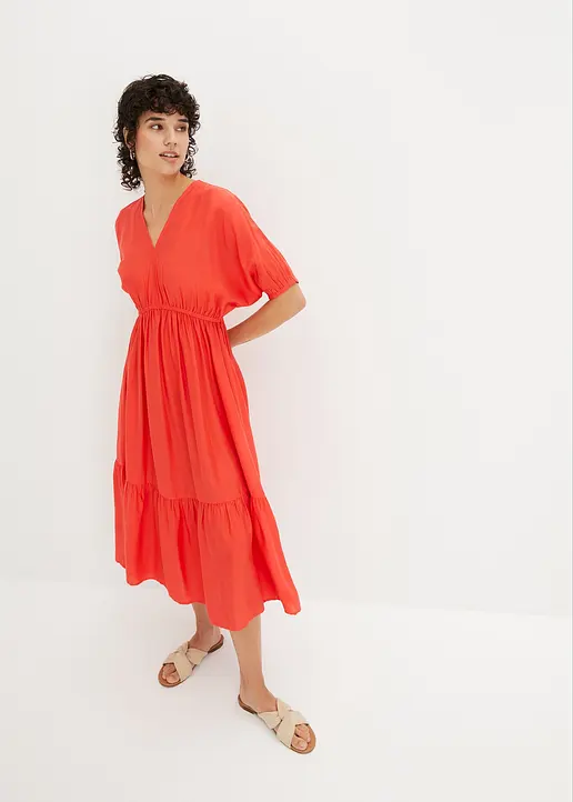 Bonprix Sommerliches Kleid Mit Schönem Muster - Rot - Damen