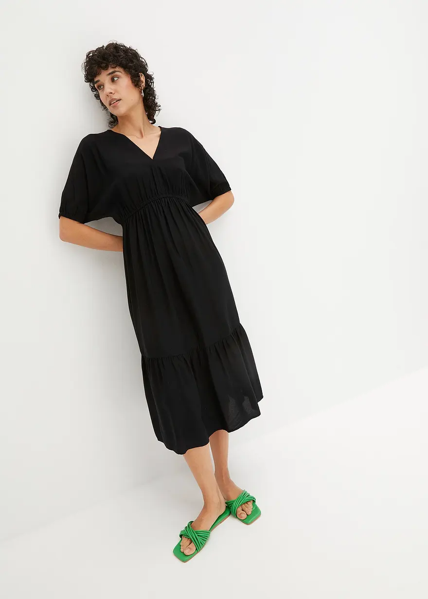 Bonprix Sommerliches Kleid Mit Schönem Muster - Schwarz - Damen