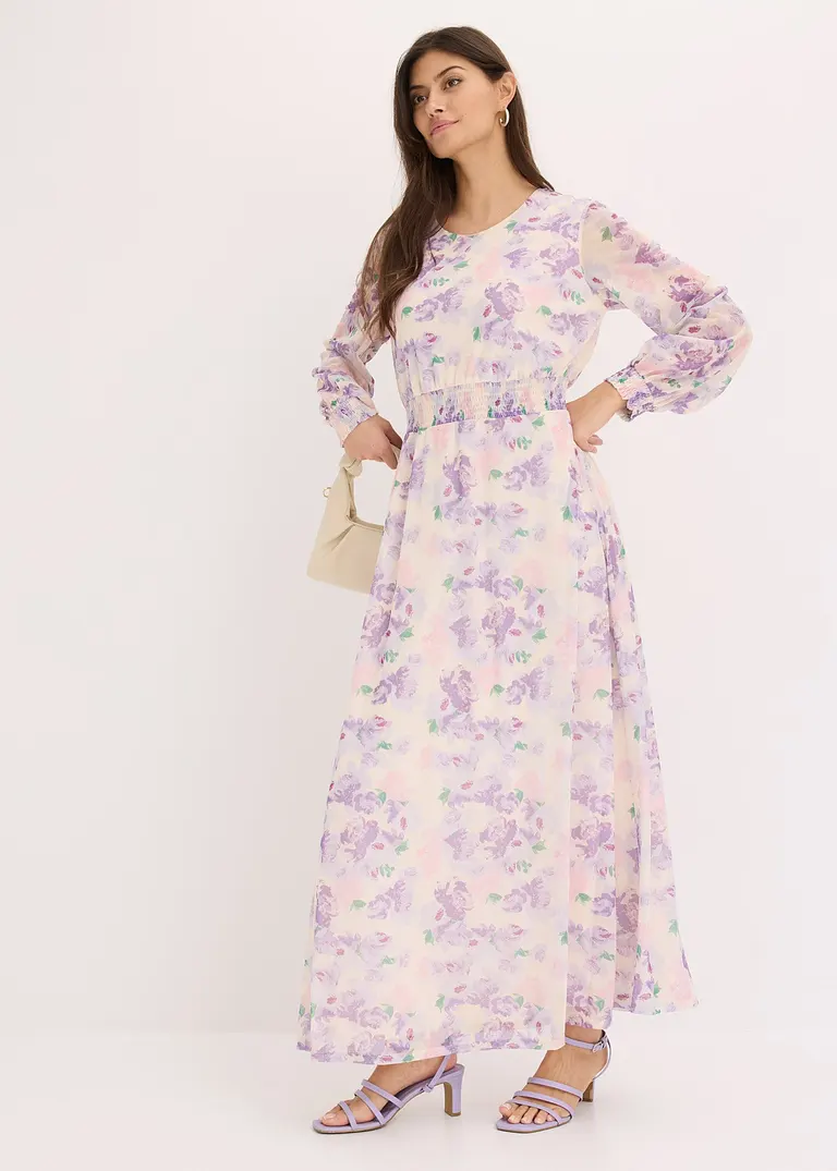 Bonprix Sommerliches Kleid Mit Smock In Der Taille Und Am Ärmel