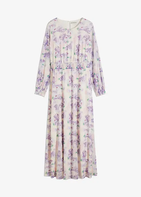 bonprix Sommerliches Kleid mit Smock in der Taille und am Ärmel