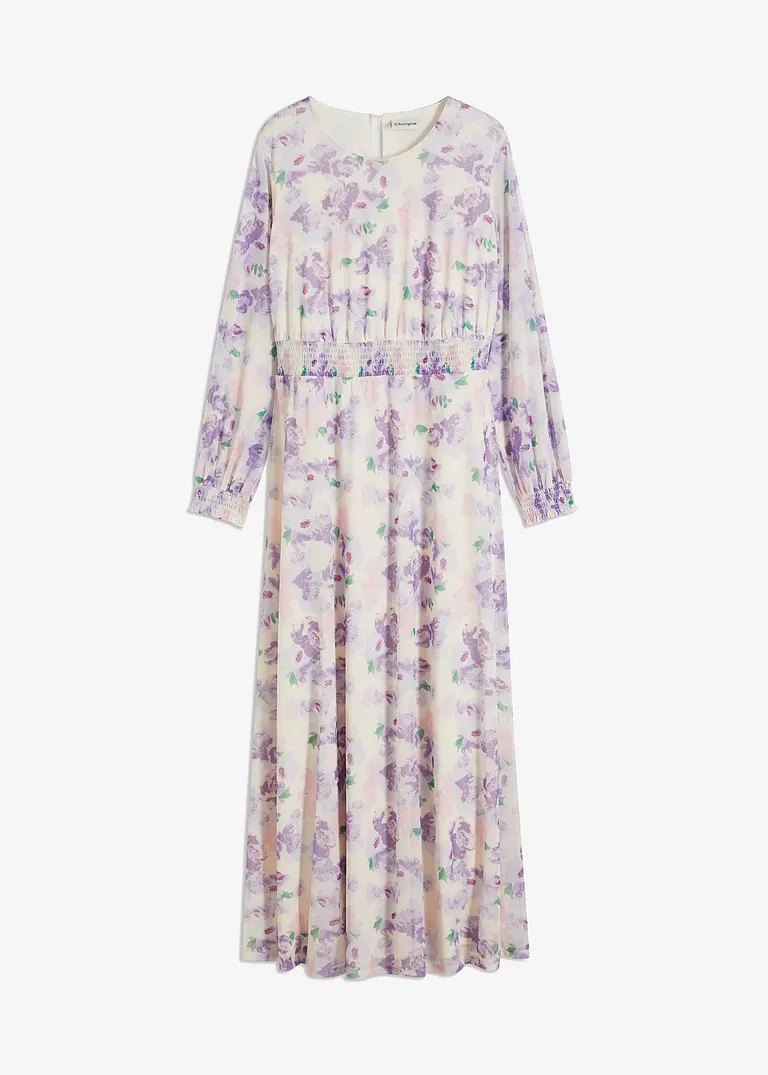 bonprix Sommerliches Kleid mit Smock in der Taille und am Ärmel