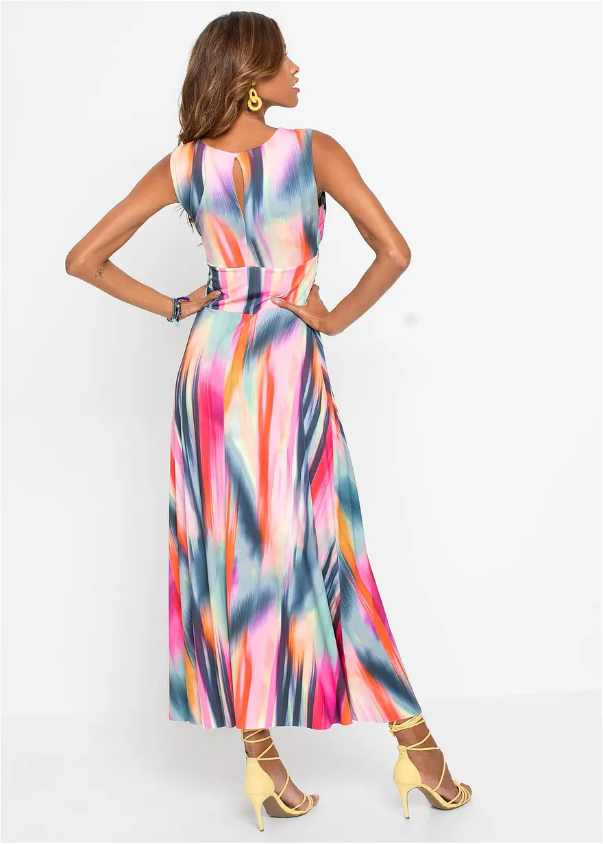 Bonprix Sommerliches Kleid Mit Tiefem Ausschnitt Mit Farbenfrohem Print