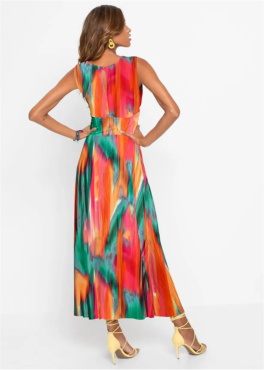 Bonprix Sommerliches Kleid Mit Tiefem Ausschnitt Mit Farbenfrohem Print