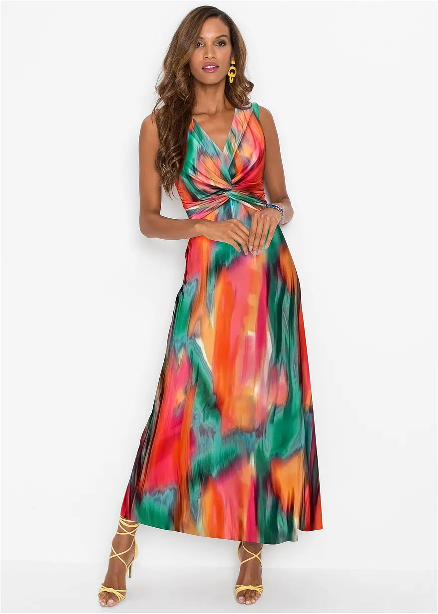 Bonprix Sommerliches Kleid Mit Tiefem Ausschnitt Mit Farbenfrohem Print