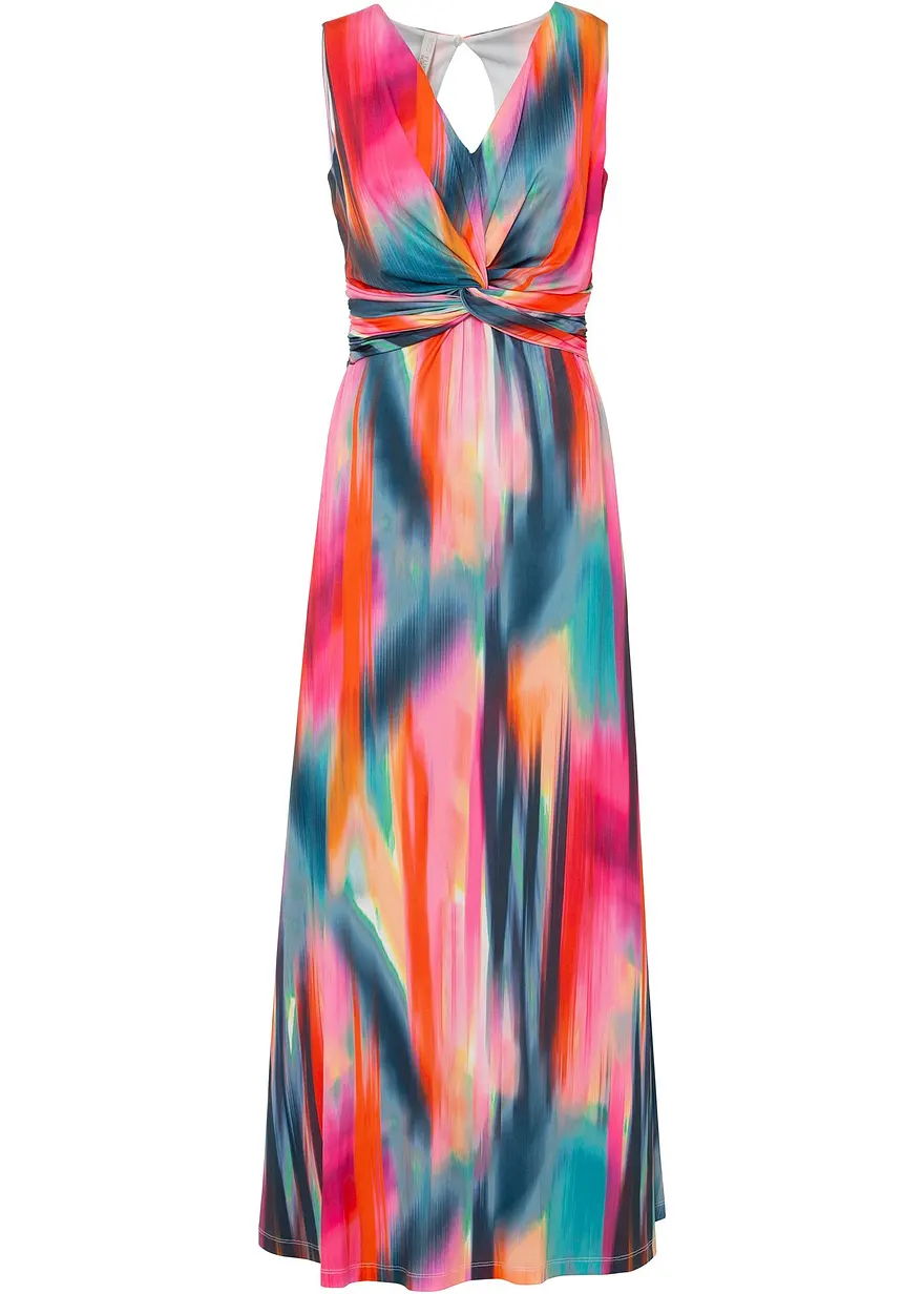 bonprix Sommerliches Kleid mit tiefem Ausschnitt mit farbenfrohem Print