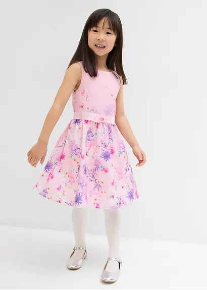 Bonprix Sommerliches Mädchen Kleid Mit Blumendruck - Rosa