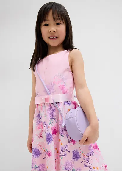 Bonprix Sommerliches Mädchen Kleid Mit Blumendruck - Rosa