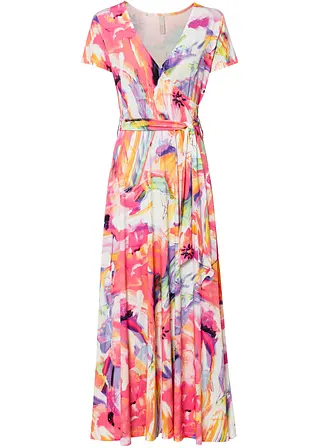 bonprix Sommerliches Maxikleid mit Farbenfrohen Muster - pink