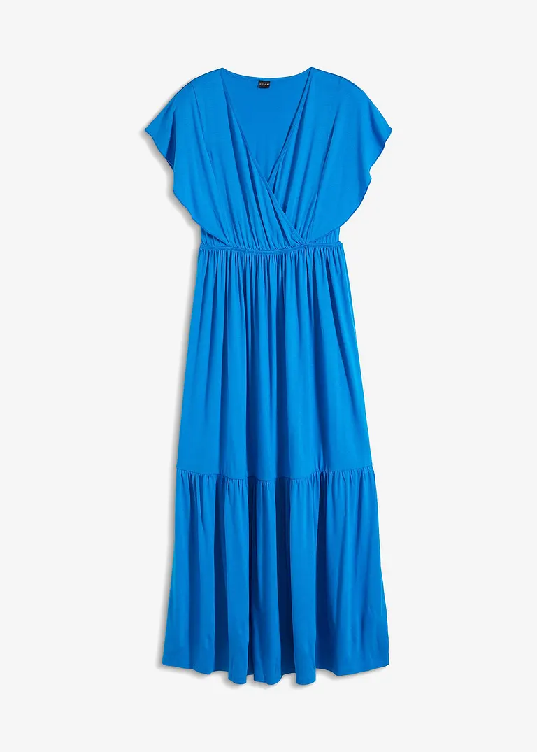 bonprix sommerliches Maxikleid mit Flügelärmeln - blau - Damen