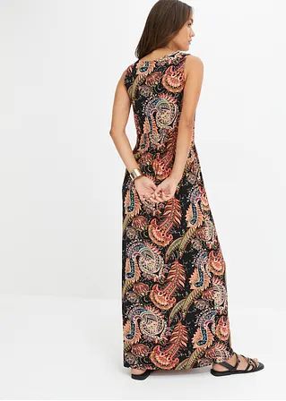 Bonprix Sommerliches Maxikleid Mit Modischem Print - Schwarz