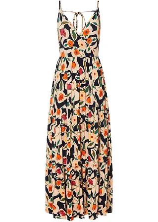 bonprix sommerliches Maxikleid mit tollem Druck und tiefem V-Ausschnitt vorne und hinten