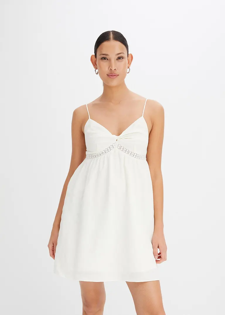 Bonprix Sommerliches Strandkleid Mit Aufwendigen Details - Weiß