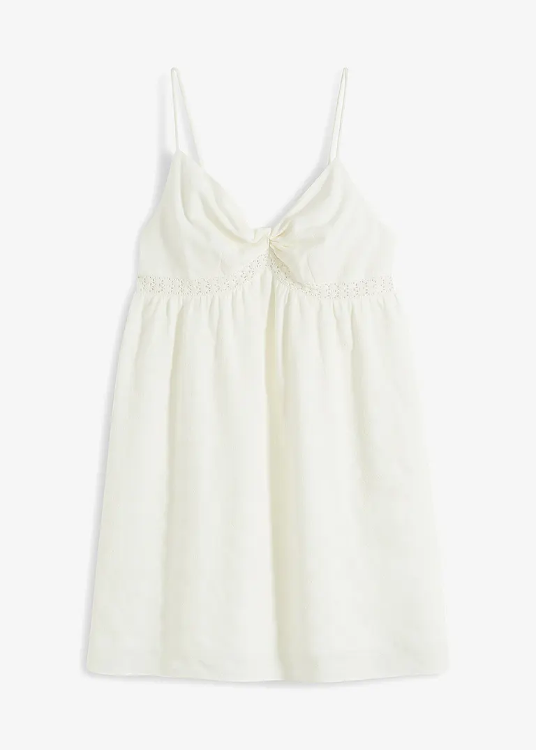 bonprix Sommerliches Strandkleid mit aufwendigen Details - weiß
