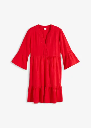 bonprix sommerliches Tunika-Kleid aus Leinen - rot - Damen