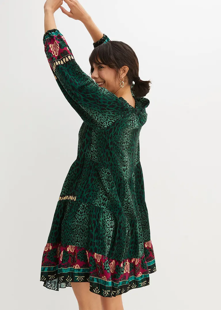 Bonprix Sommerliches Tunika-Kleid Mit Modischem Print. - Grün Regular