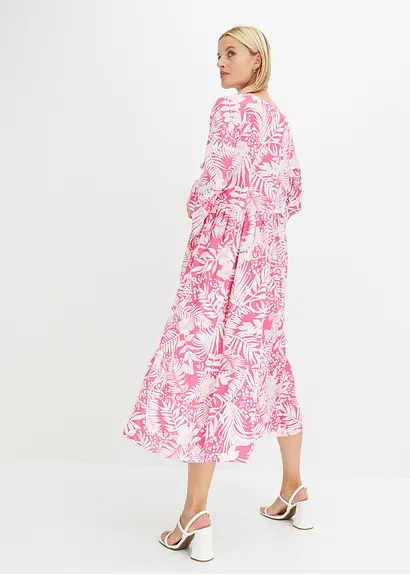 Bonprix Sommerliches Tunika-Kleid Mit Modischem Print - Pink