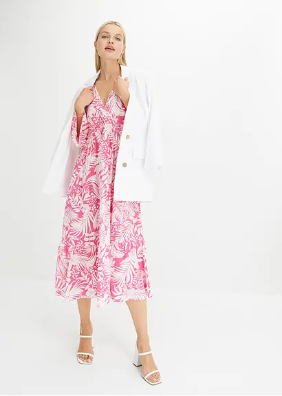 Bonprix Sommerliches Tunika-Kleid Mit Modischem Print - Pink