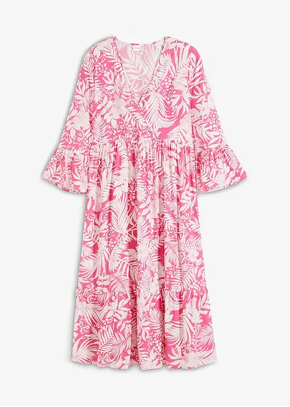 bonprix sommerliches Tunika-Kleid mit modischem Print - pink