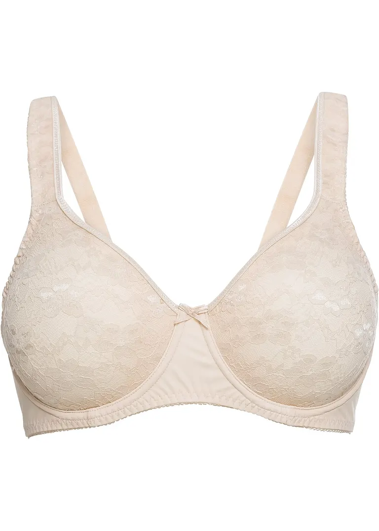 bonprix Spitzenverzierter BH mit Minimizer-Effekt - beige Cup E - Damen