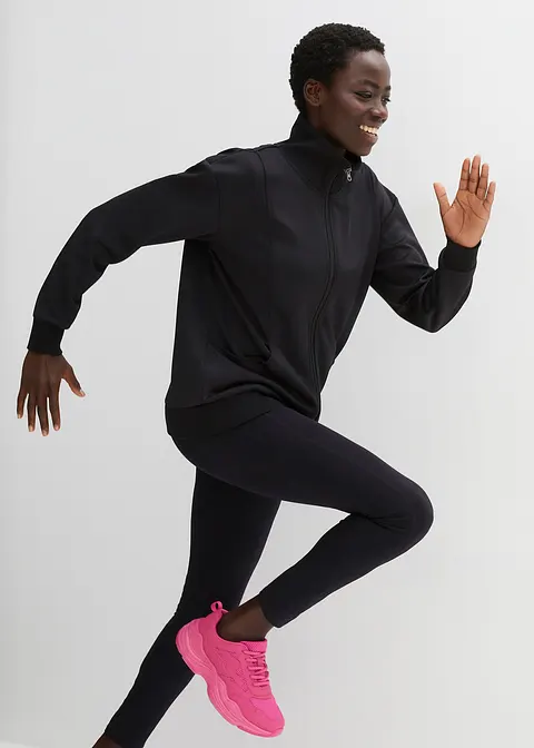 Bonprix Sport Sweatjacke Mit Stehkragen Und Weich Angerauter Innenseite