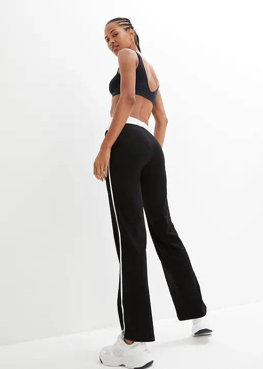 Bonprix Sporthose Mit Baumwolle Mit Angenehmen Stretch - Schwarz - Damen