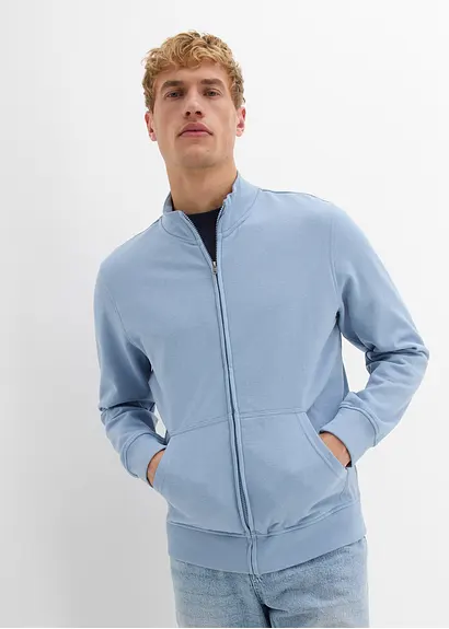 Bonprix Sportive Herren Sweatjacke Mit Lässigen Kängurutaschen - Lila